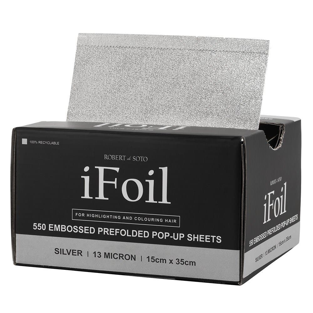 Robert de Soto iFoil Embossed Pop Up Foil 13 Micron 550 Sheets, 15cm x 35cm Silver 137853