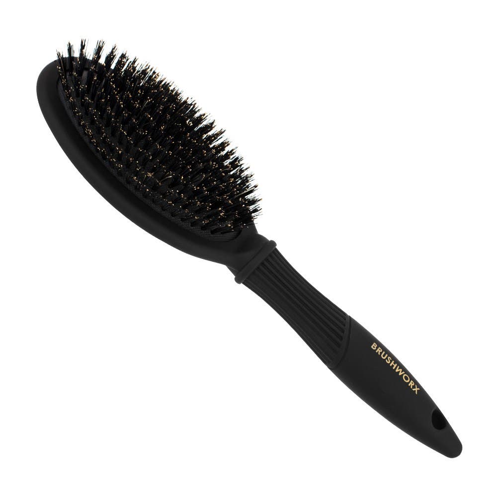 Brushworx Gold Oval Cushion Boar Bristle Hair Brush 103330