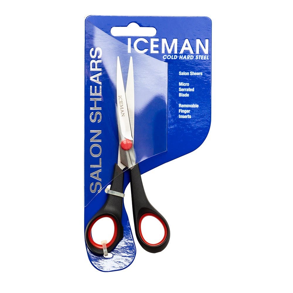 Iceman Salon Shears 6" Black Scissors 170810