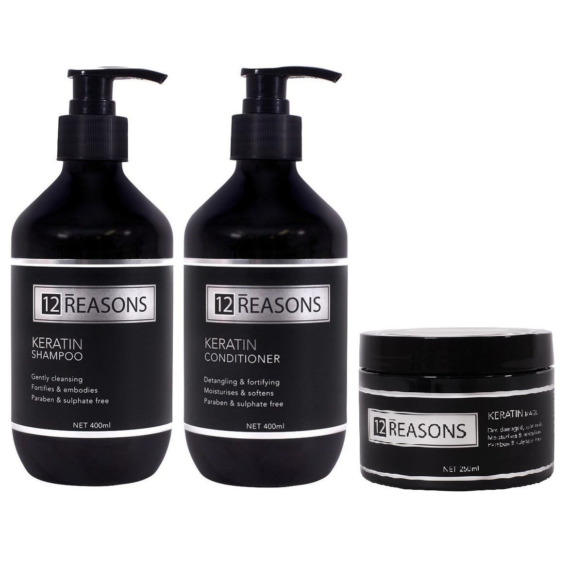 12Reasons Keratin Strengthen and Moisturise Trio (Keratin DUO & Mask 250ml)