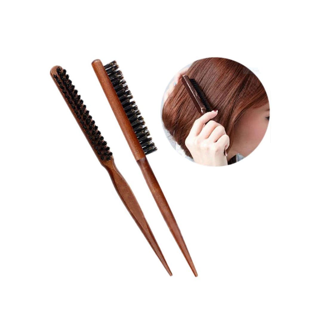 Sydney Salon Supplies Wooden Teasing Hair Brush 24cm - Boar Bristles