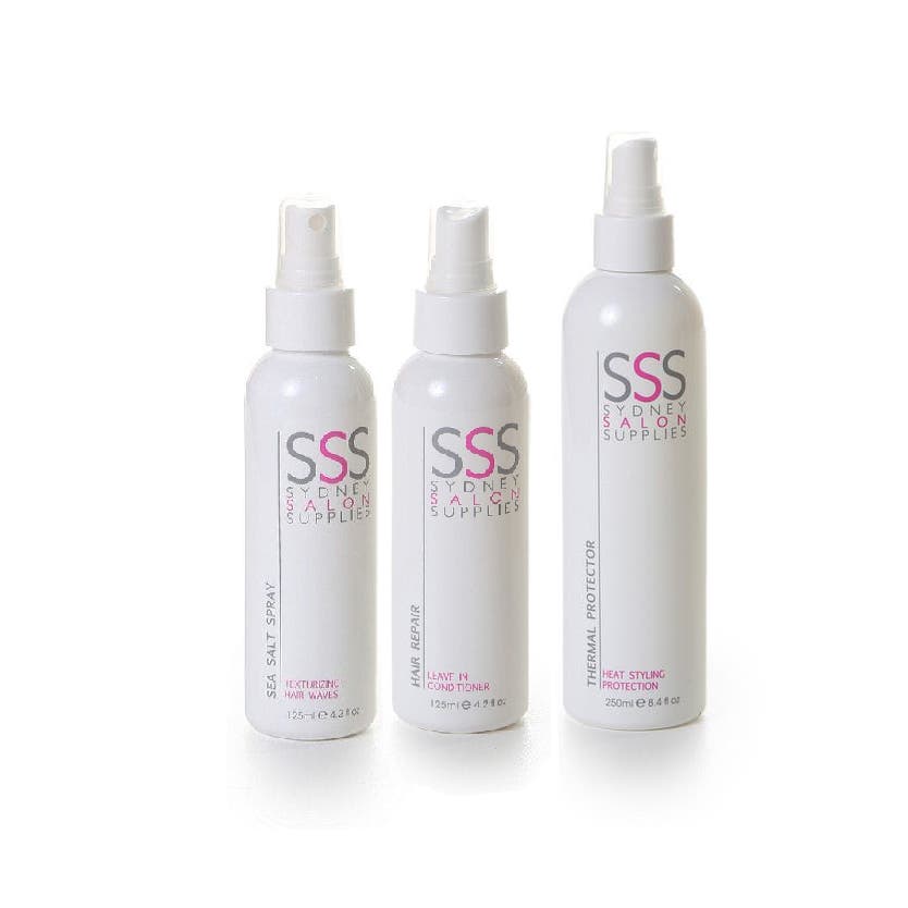 SSS Sea Salt Spray + Vegan Hair Spray + Heat Protect Spray