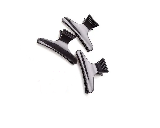 12 x Black Butterfly Clips - Professional Hairdresser/Apprentice Hair Clips