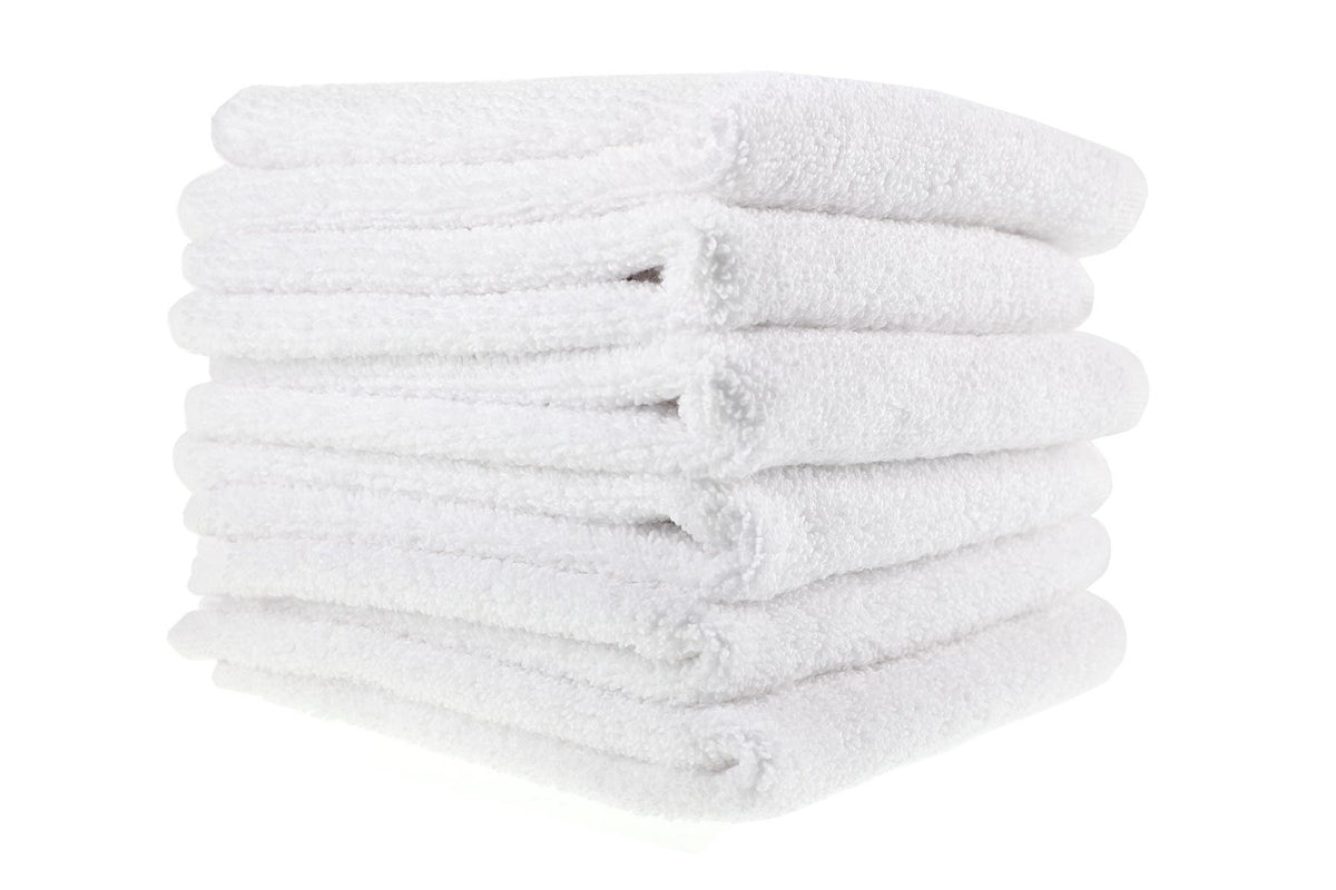 SydneySalonSupplies 10 White Washcloths 33x33cm 520gsm 100% Cotton Face Washer