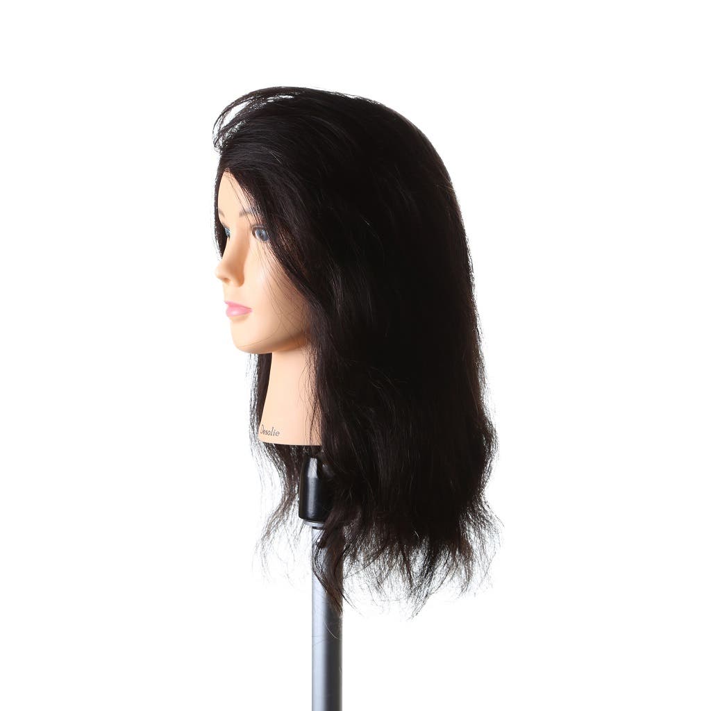 Desolie SSS 100% Human Hair Mannequin Head Brown 16" 40cm