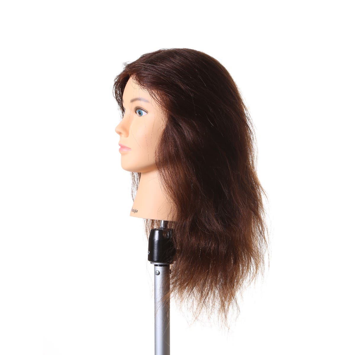 Amiga SSS 100% Human Hair Mannequin Head Dark Brown 3B 18" 45cm