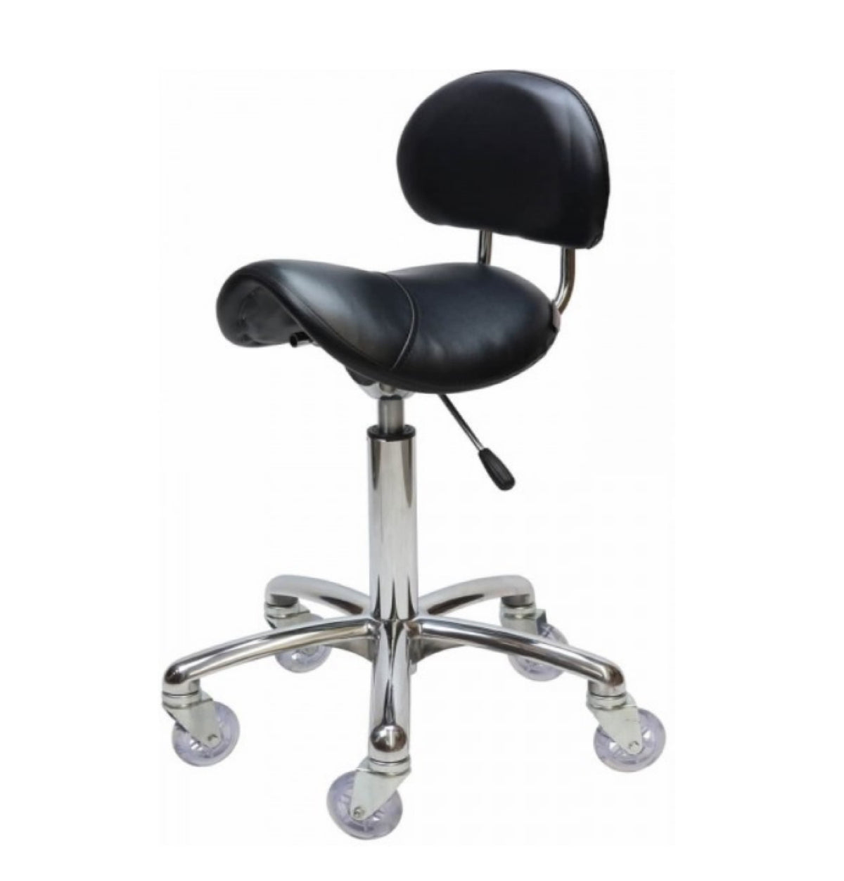 Joinken Saddle Stool with Back - Chrome