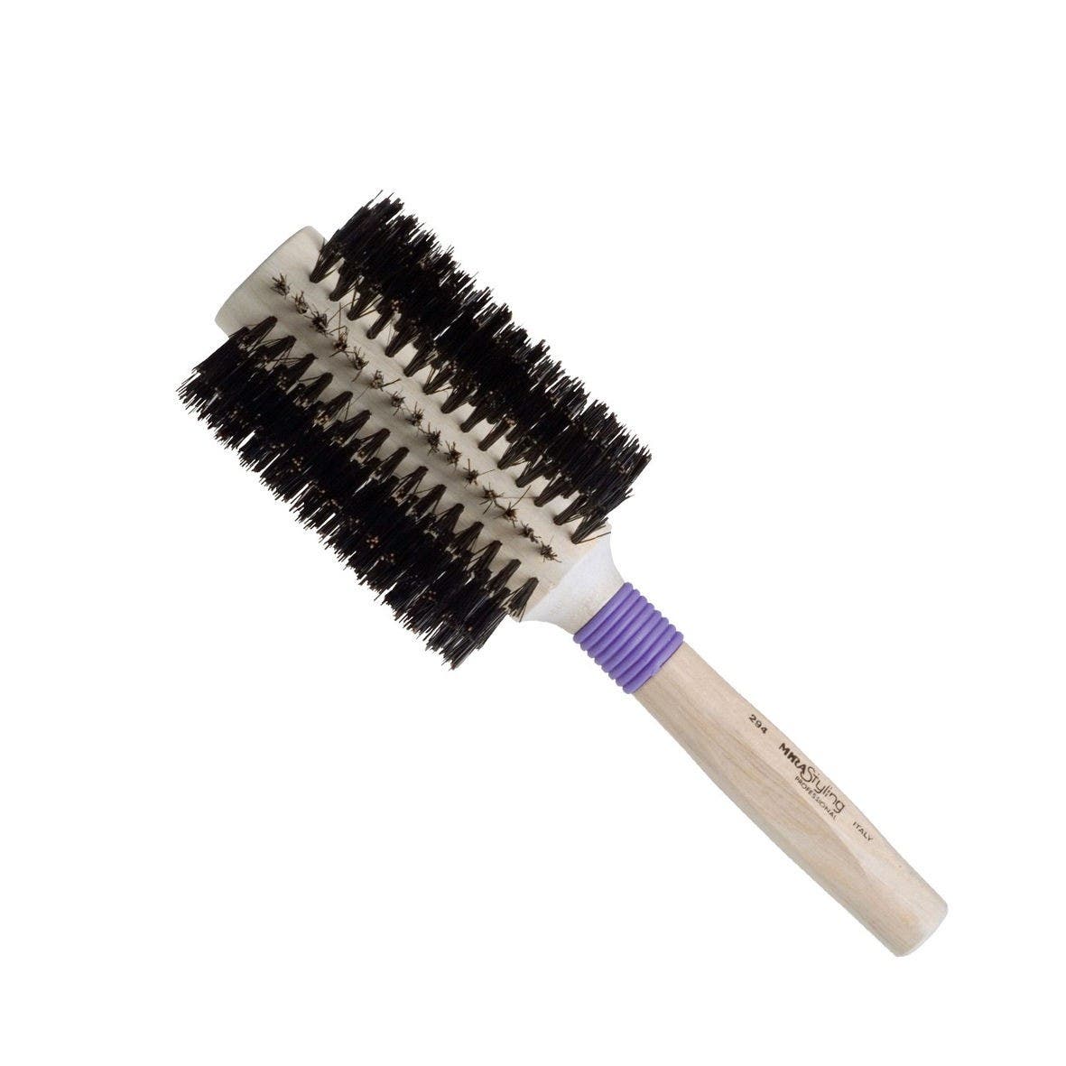 MIRA 294 Boar Bristle/Nylon Radial Professional Hair Brush - 70mm Purple Ring