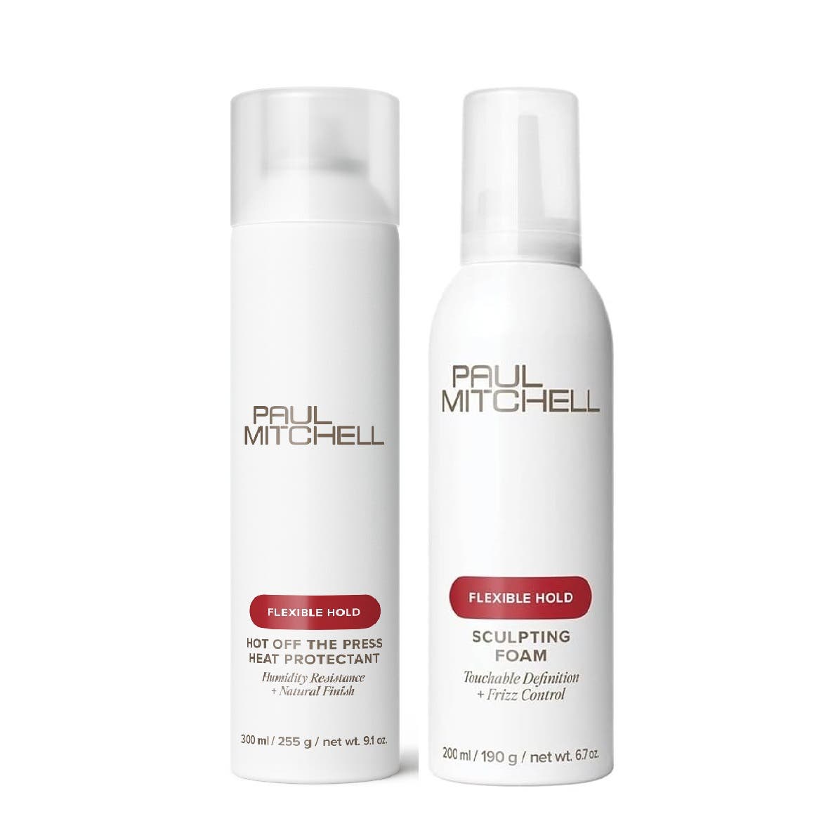 Paul Mitchell STYLE DUO (Hot Off The Press Heat Protectant + Flexible Hold Sculping Foam)
