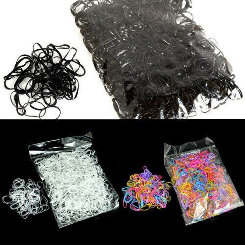 Women Girl Small Elastic Rubber Band Ponytail Holder Hair Ties Rope 1000 pcs * Choose Colour