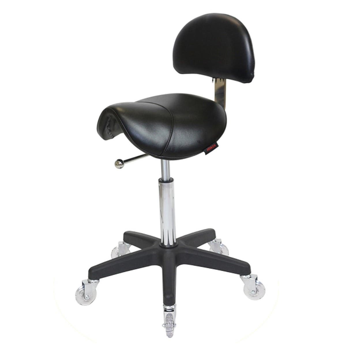 Joiken Saddle Stool with Back - Black Base