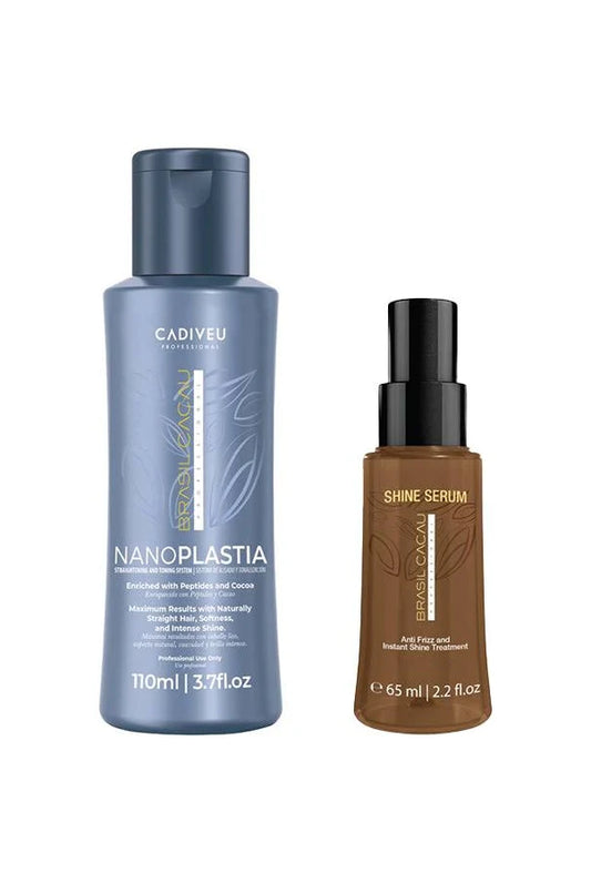 Brasil Cacau Nanoplastia 110ml Kit – Straightening Treatment & Shine Serum