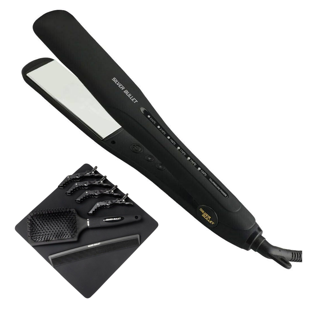 Silver Bullet Keratin Titanium 230 Silver WIDE Hair Straightener