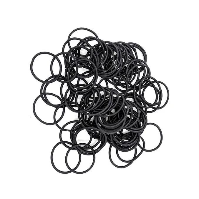 Snagless Elastics Hair Ties Bubbles  2mm Thin,24 Pack  - Black