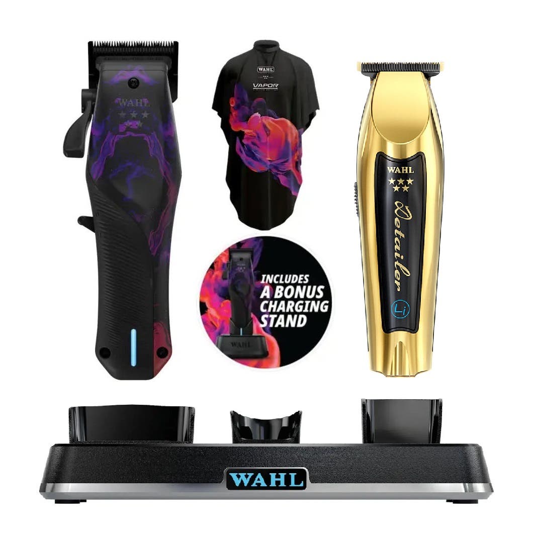 Wahl Professional 5 Star Vapor LE Cordless Clipper, Power Station and Gold Detailer Li COMBO